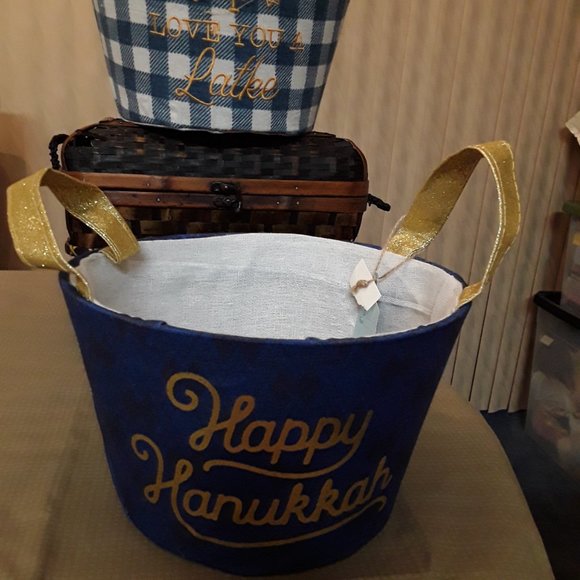 Pair of Better Living Storage Hanukkah Latke Storage Baskets Canvas Handles New - Picture 5 of 10